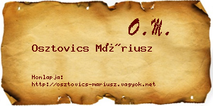 Osztovics Máriusz névjegykártya